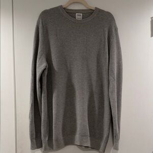 Zara Men's Crewneck Waffle Lightweight Sweater in Light Gray, SzXL